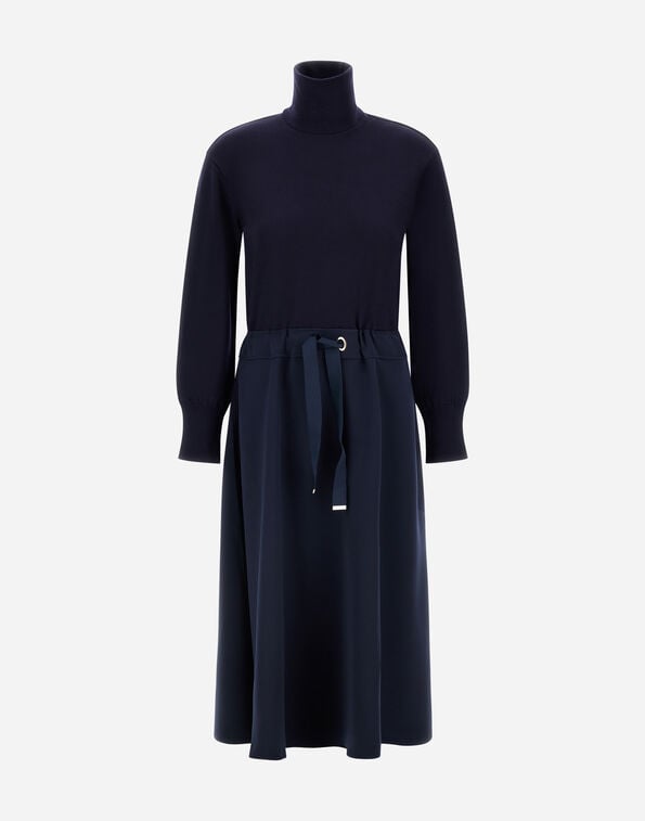 Herno LIGHT WOOL G.14 DRESS Navy Blue AB000042D570759200