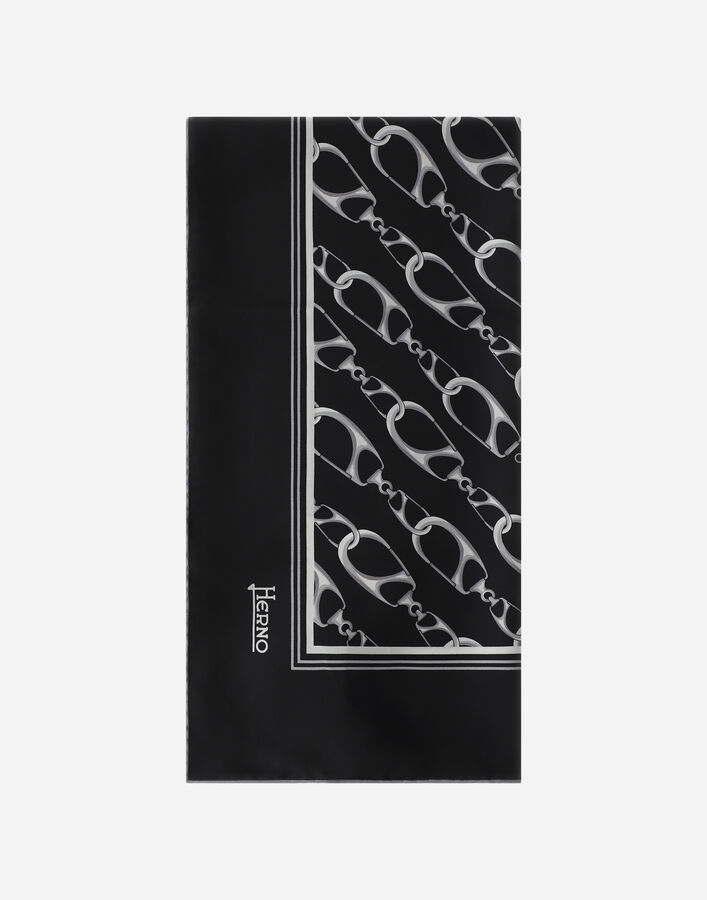 Herno SCARF IN ICONIC PRINT SILK Black FOULARD90150309300