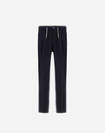 Herno RESORT TROUSERS IN CASHMERE SILK Navy Blue PT00037UR380879200