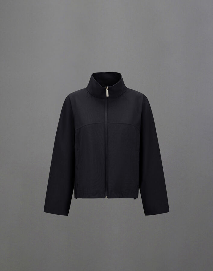 Herno LAMINAR JACKET WITH HIGH COLLAR IN WOOL TOUCH Black GI00146DL128479300
