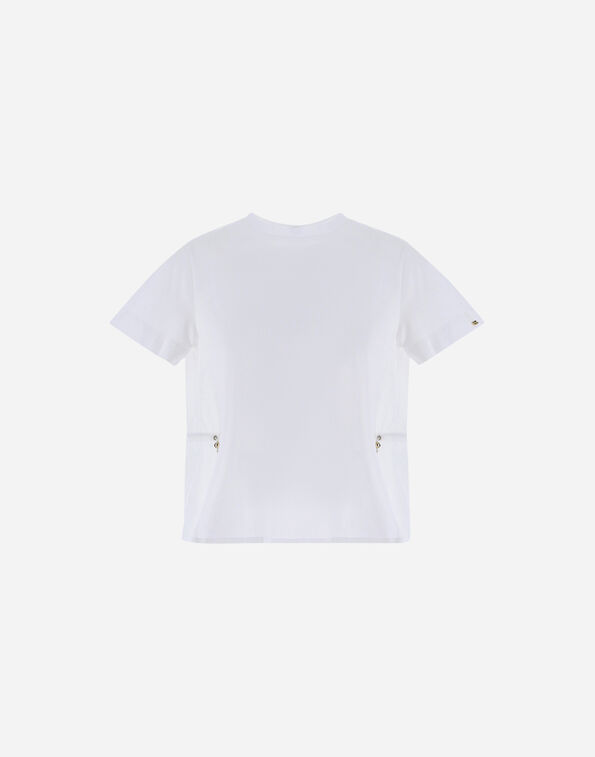 Herno T-SHIRT IN CHIC COTTON JERSEY AND NEW TECHNO TAFFETA White JG000224D520061000