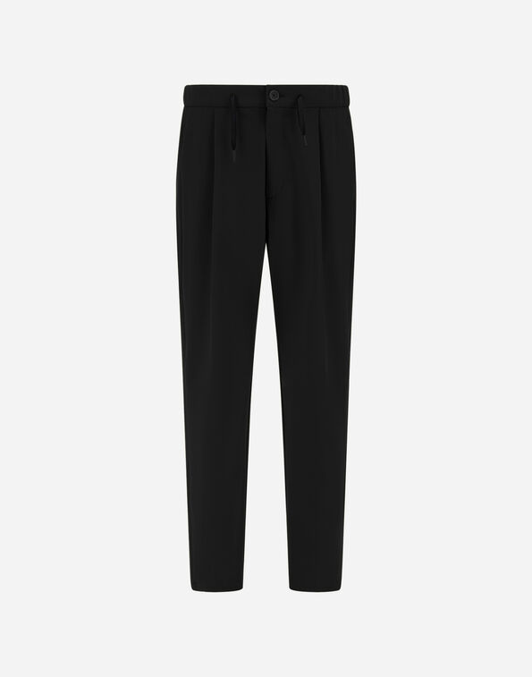 Herno LIGHT COMFORT STRETCH WOVEN TROUSERS Black PT000155U12773S9300