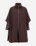 Herno PONCHO IN LUXURY WOOL AND NYLON ULTRALIGHT Dark Chocolate PI002147D333138800