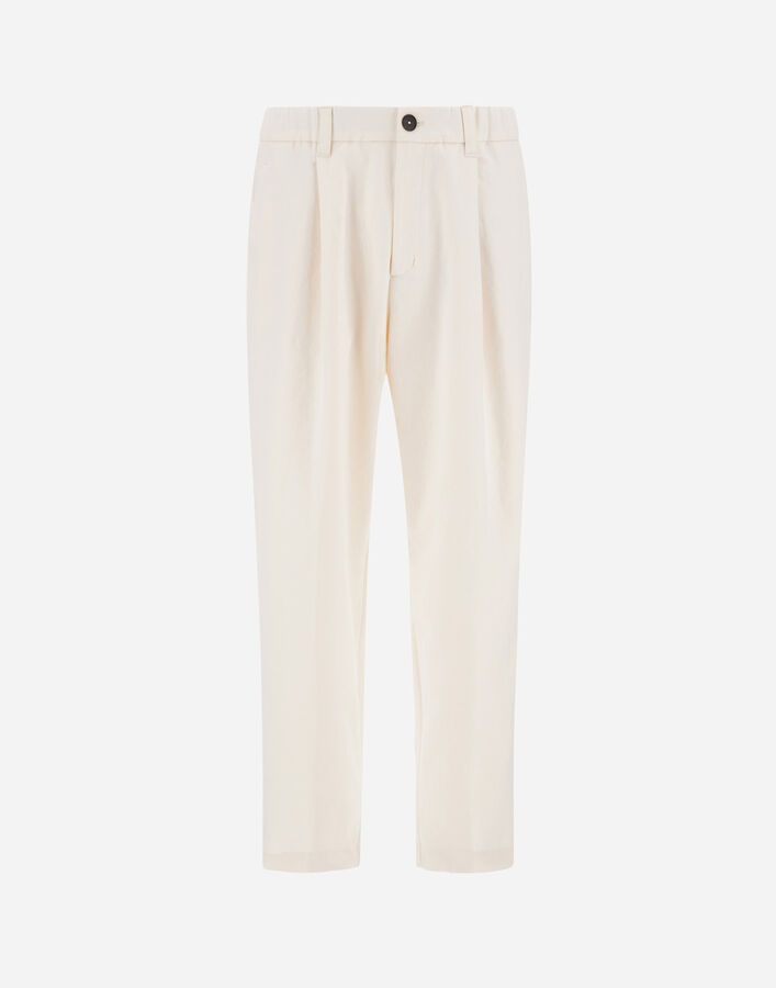 Herno TROUSERS IN FRESH CRINKLED WOVEN Ivory PT000198U128791200