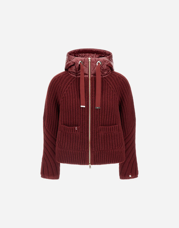 Herno CARDIGAN IN COB STITCH WOOL AND NYLON ULTRALIGHT Bordeaux MP000150D700165950