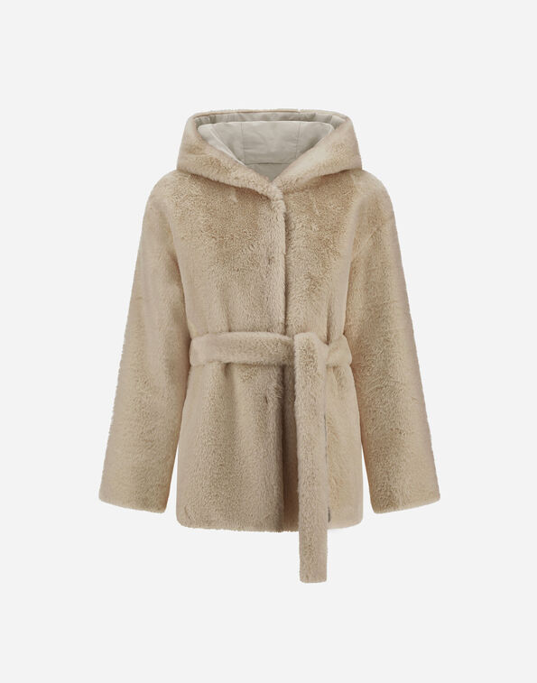 Herno REVERSIBLE PARKA IN SOFT ALTERNATIVE FUR AND CHANGING NYLON Chantilly GC0003DNW124221985