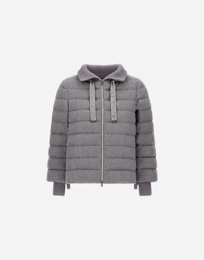 Herno RESORT CAPE IN LUCENT CASHMERE WOOL Light Grey PI00136DR33444R9406