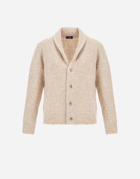 Herno CARDIGAN IN MELANGE WOOL BLEND Chantilly MC000204U702951985