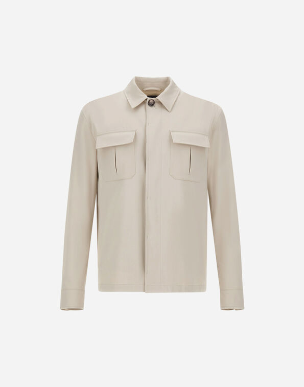 Herno SHACKET IN COTTON GABARDINE STRETCH Grey Pearl GI000634U13286S9403