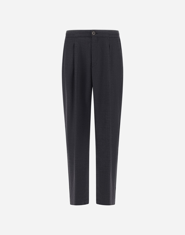 Herno TROUSERS IN FLUID WOOL Iron PT000136U334539487