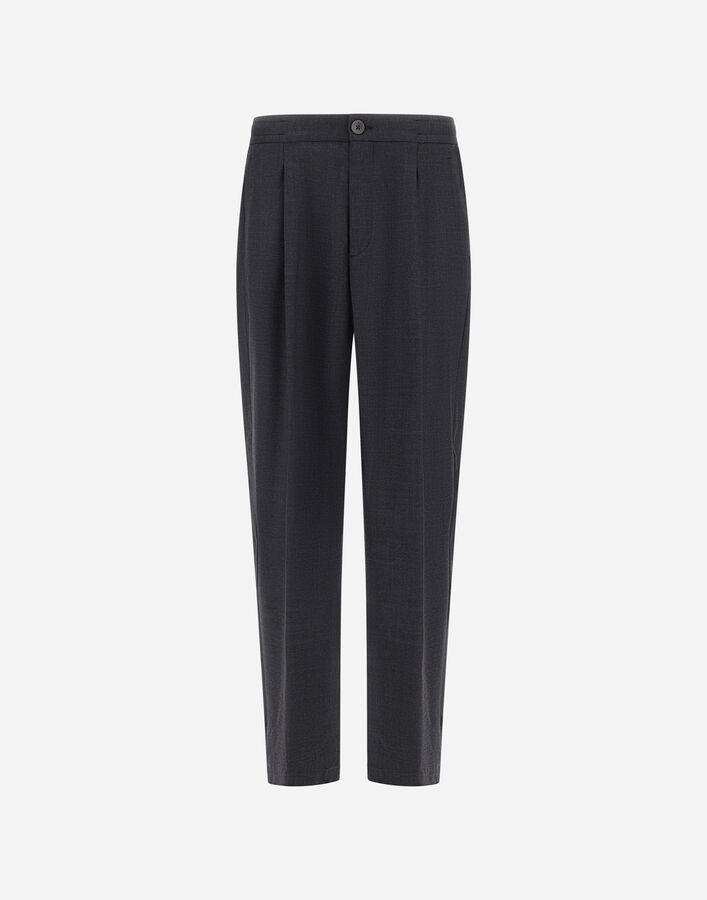 Herno TROUSERS IN FLUID WOOL Iron PT000136U334539487