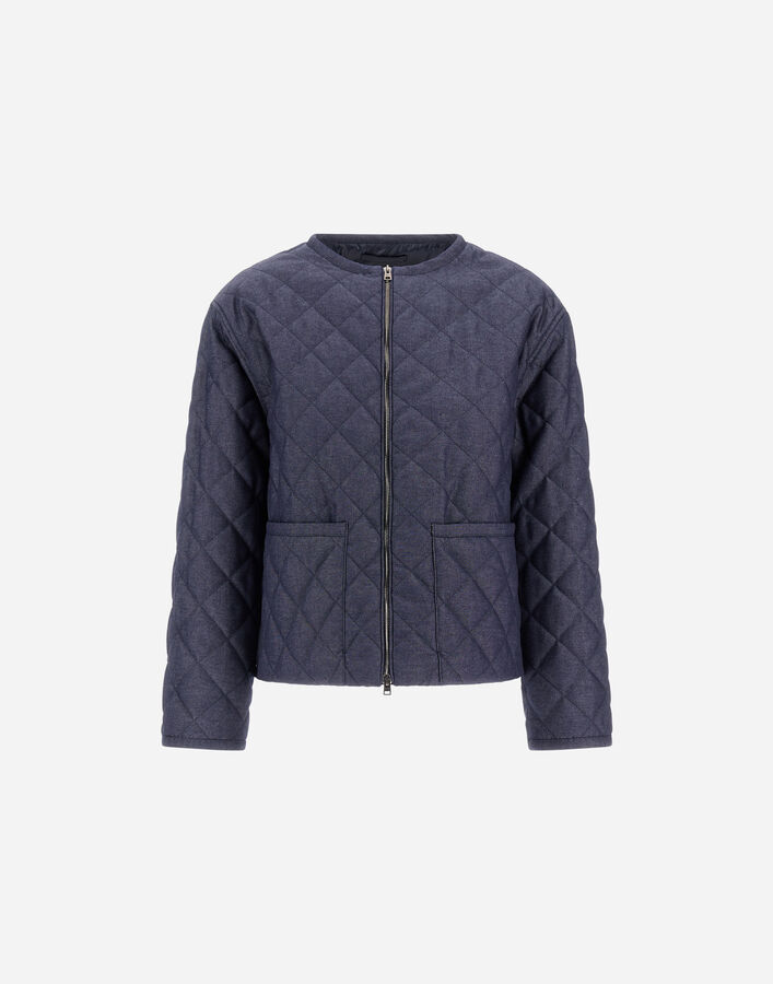 Herno COTTON DENIM EFFECT JACKET Navy Blue GI000328D132679200