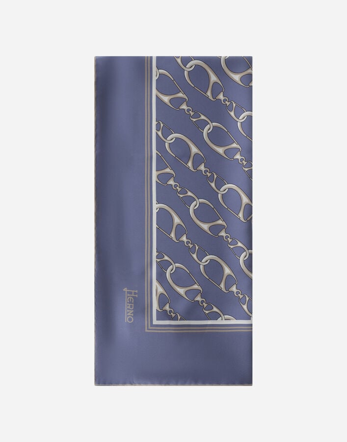 Herno SCARF IN ICONIC PRINT SILK Light Blue FOULARD90150309128