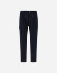 Herno RESORT CARGO TROUSERS IN PURE COTTON Navy Blue PT00039UR132669200