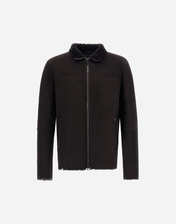 Herno JACKET IN LAMB SHEARLING Dark Chocolate PL000134U181418800