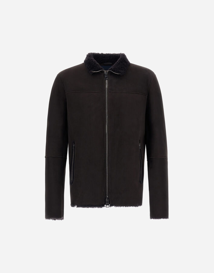 Herno JACKET IN LAMB SHEARLING Dark Chocolate PL000134U181418800
