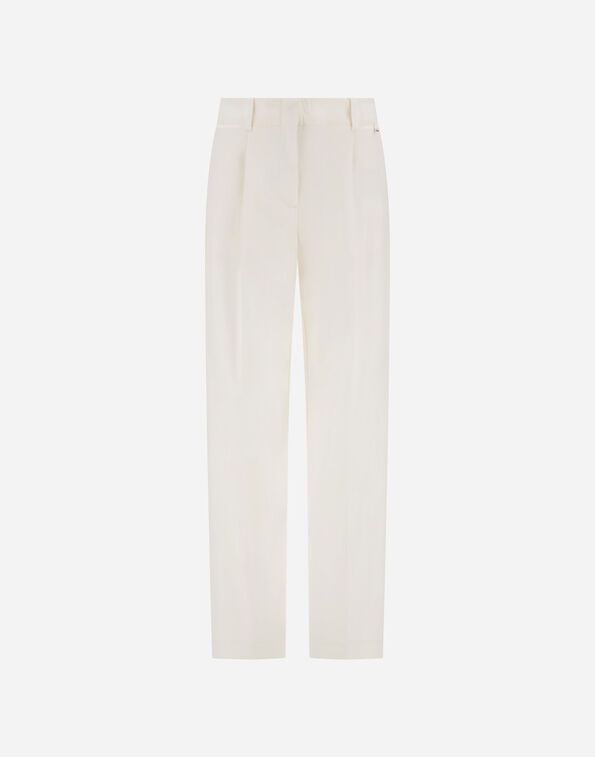 Herno TROUSERS IN LIGHT STRETCH WOOLLY Ivory PT000244D128081200