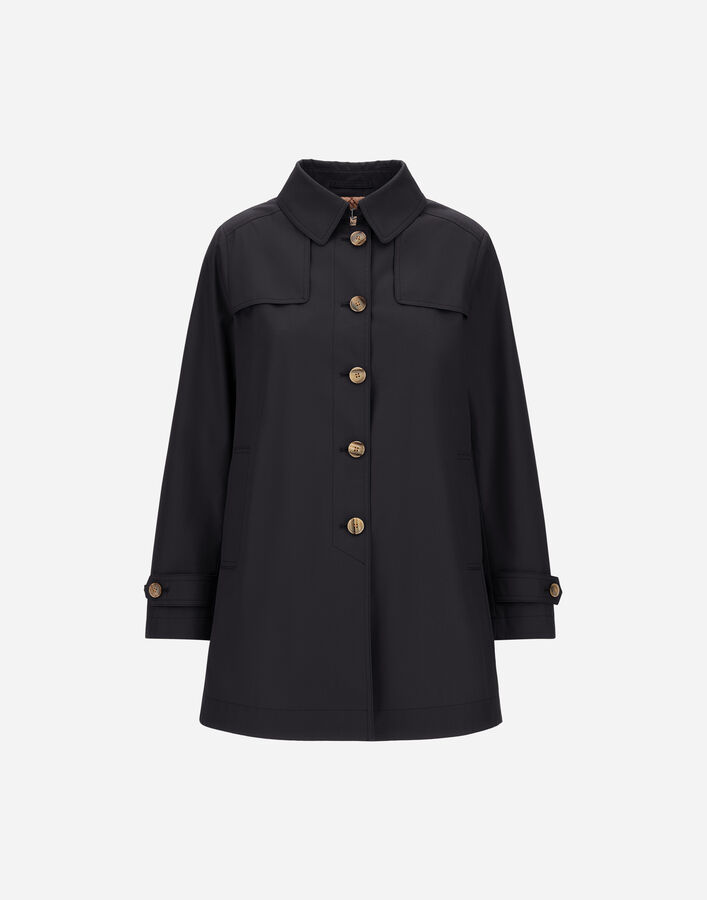 Herno TRENCH COAT IN DEAN AND MONOGRAM Navy Blue GC000567D132389200