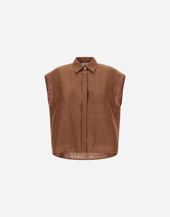 Herno VEST IN NEW LINEN Leather CM000049D17105Z2240