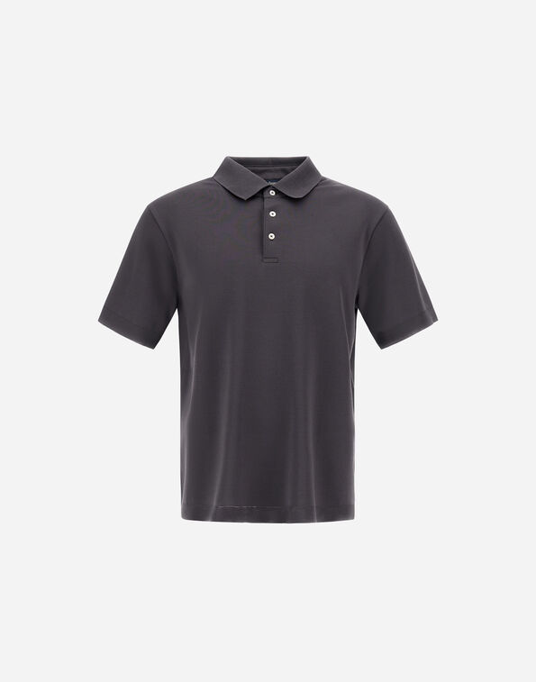 Herno JERSEY KNIT EFFECT POLO SHIRT Dark Grey JPL00125U520599460