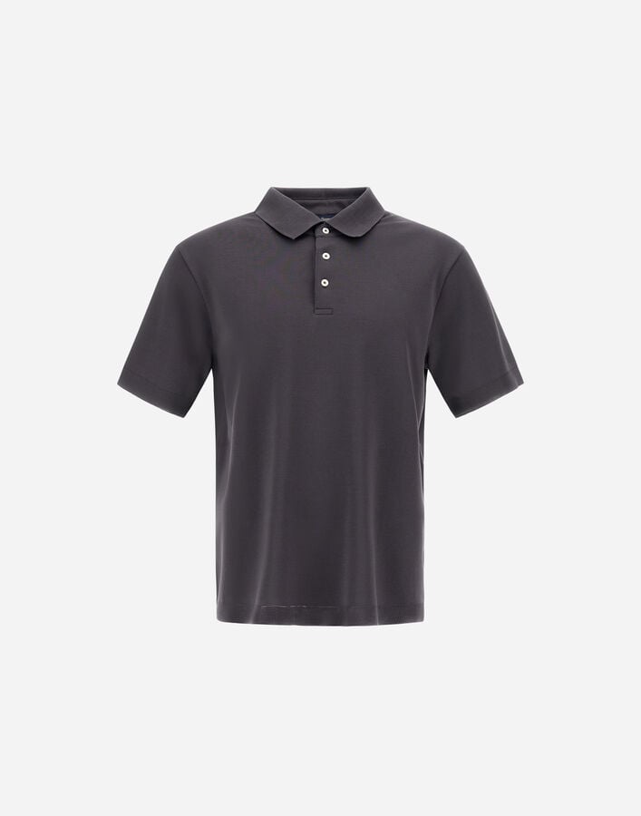 Herno JERSEY KNIT EFFECT POLO SHIRT Dark Grey JPL00125U520599460