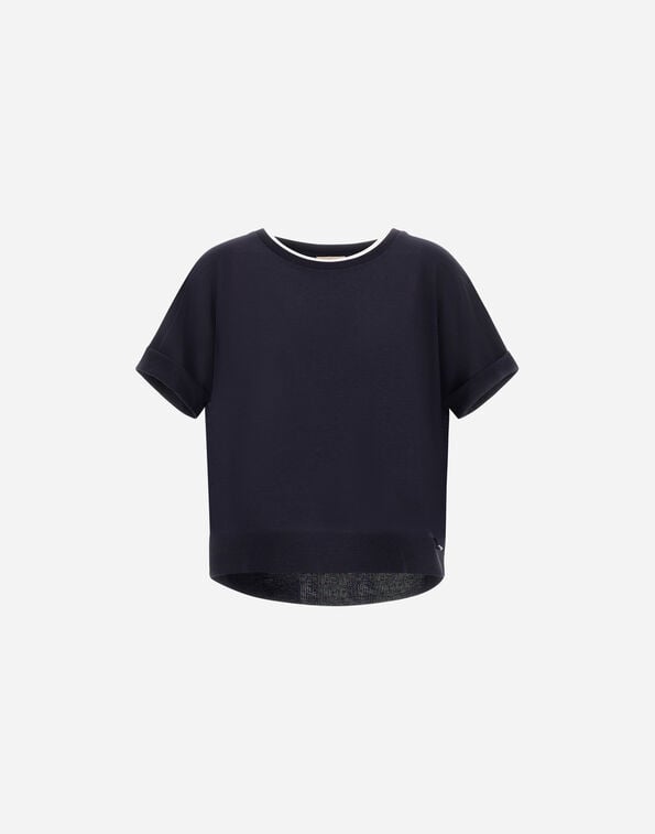 Herno T-SHIRT IN GLAM KNIT&nbsp;EFFECT Navy Blue JG000312D520569200