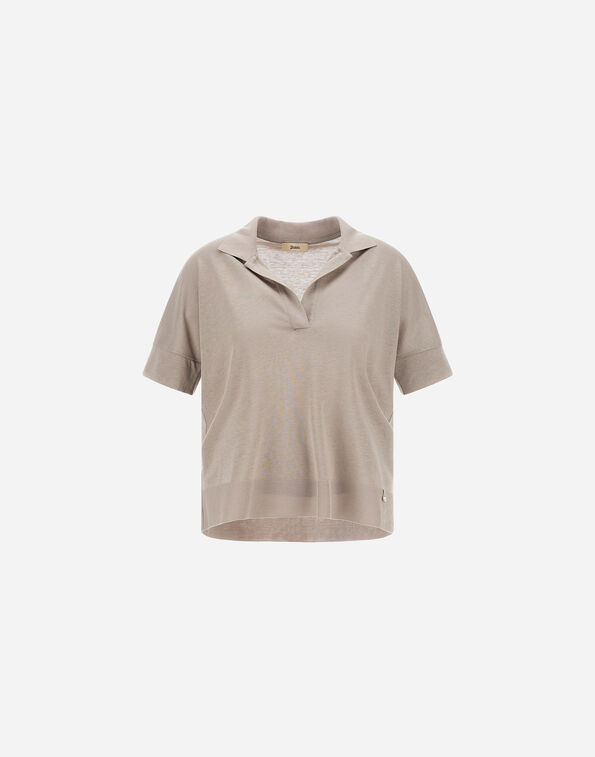 Herno POLO IN GLAM KNIT EFFECT Dove Grey JPL00113D520562600