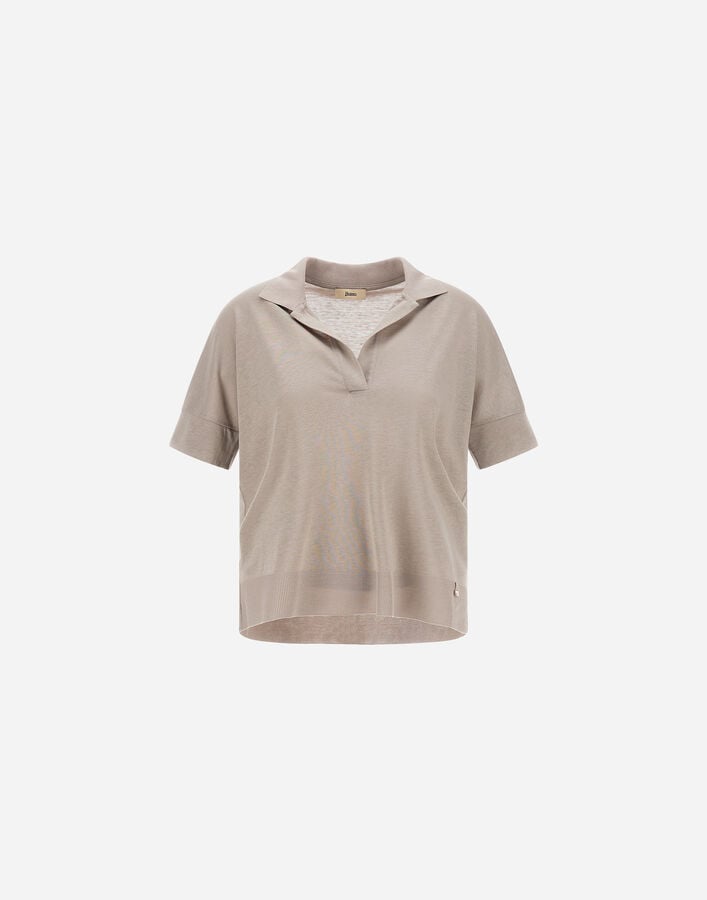 Herno POLO IN GLAM KNIT EFFECT Dove Grey JPL00113D520562600