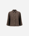Herno RESORT NEW LINEN SHACKET Dark Chocolate GI00048DR17105Z8810