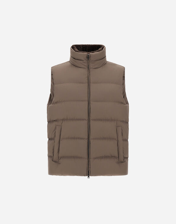 Herno VEST IN ARENDELLE AND MONOGRAM Dark Taupe PI001267U12414Z2700