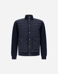 Herno JACKET IN RIBBED MERINO WOOL G.7 AND POLISHED SMOOTH WOOL Dark Blue MP000133U703149290