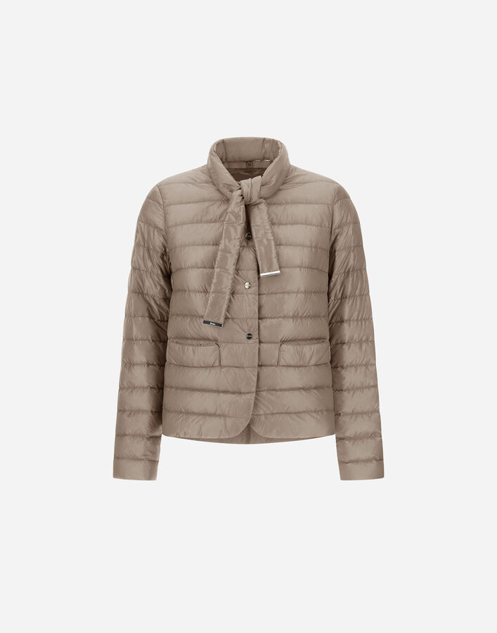 Herno BLAZER WITH SCARF IN NYLON ULTRALIGHT Dove Grey PI002201D12017Z2600