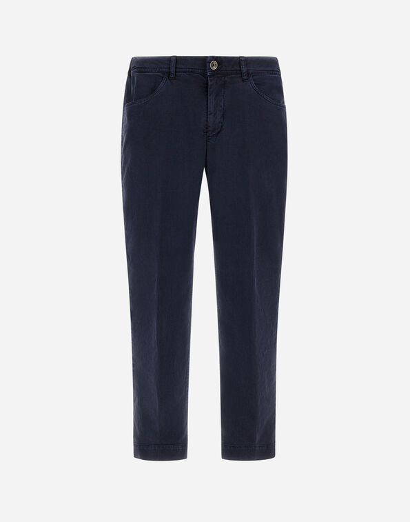 Herno TROUSERS IN SILK COTTON TENCEL Navy Blue PT000205U133269200