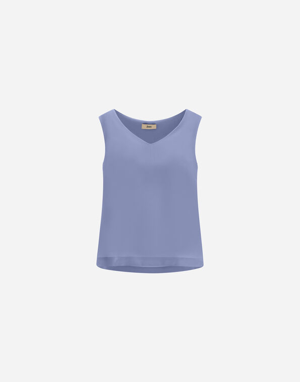 Herno V-NECK TOP IN LUCENT CADY Light Blue BL000051D12875S9128