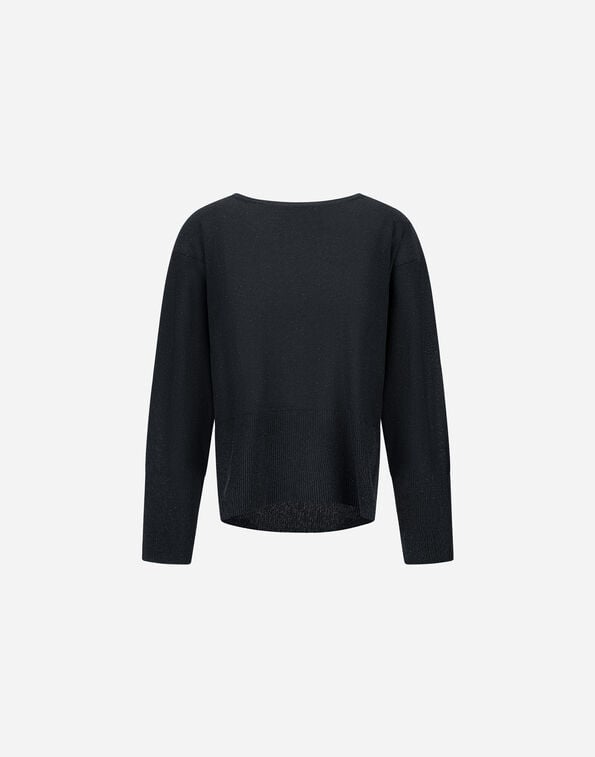 Herno LONG-SLEEVED SWEATER IN BRIGHT SEQUINS VISCOSE Black MG000229D760899300