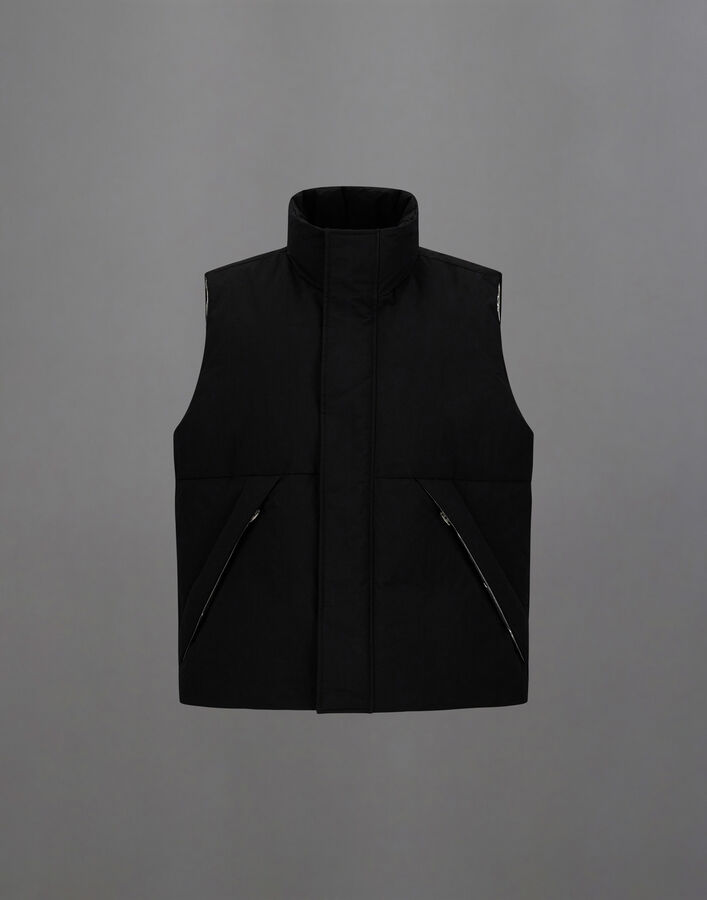 Herno LAMINAR CRINKLE METALLIC GILET Black PI00378UL128399300