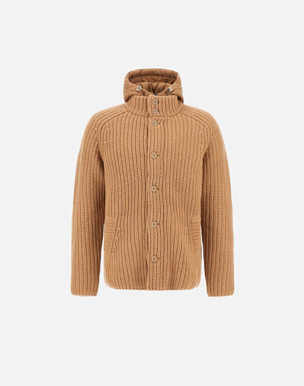 Herno CARDIGAN IN COB STITCH WOOL Camel MC000150U700162157