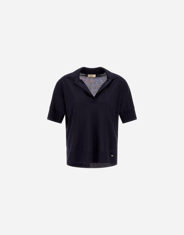 Herno POLO IN GLAM KNIT EFFECT Navy Blue JPL00113D520569200