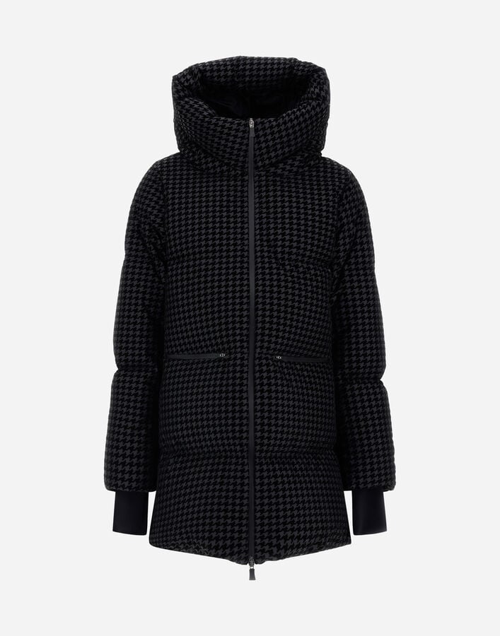 Herno PARKA IN TECH HOUNDSTOOTH AND 2-LAYER WINDSTOPPER Black PI002110D127609300