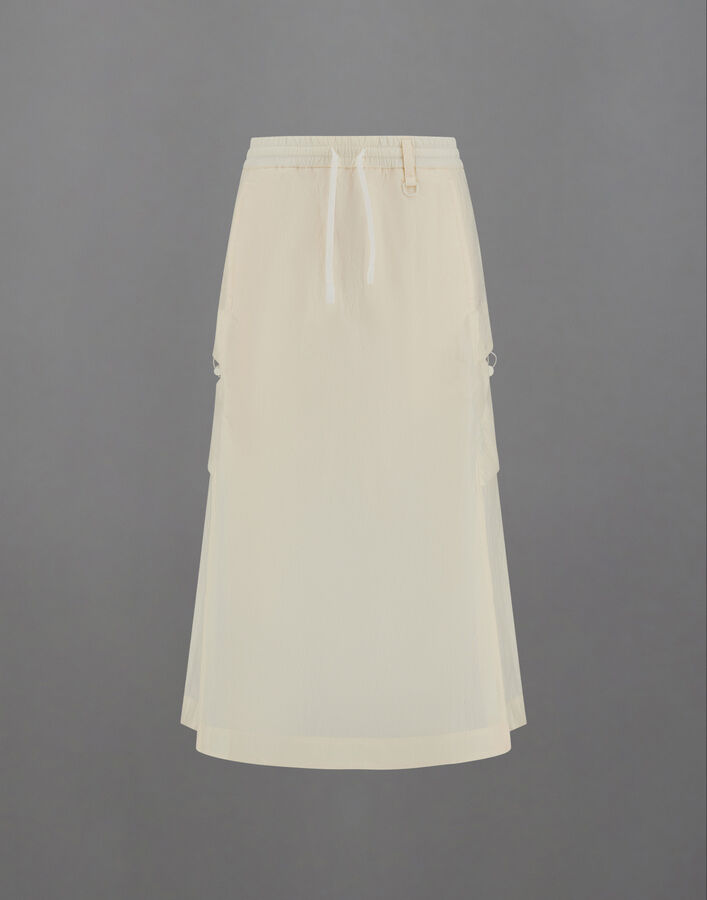 Herno LAMINAR SKIRT IN TECH-CRINKLE White GN00019DL128271006