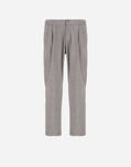 Herno RESORT TROUSERS IN MELANGE SUEDE EFFECT Light Grey PT00033UR12729S9406