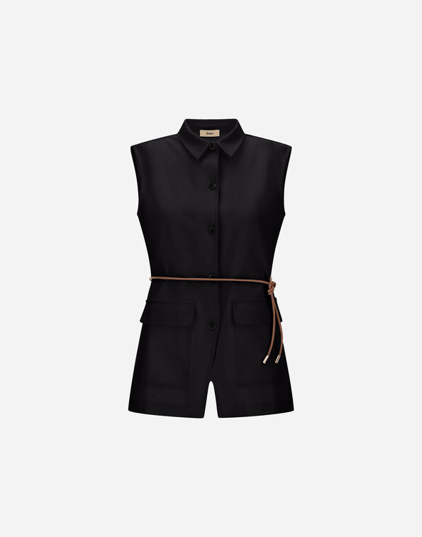 Herno VEST IN DENSE ROME STITCH JERSEY Black CM000038D560359300