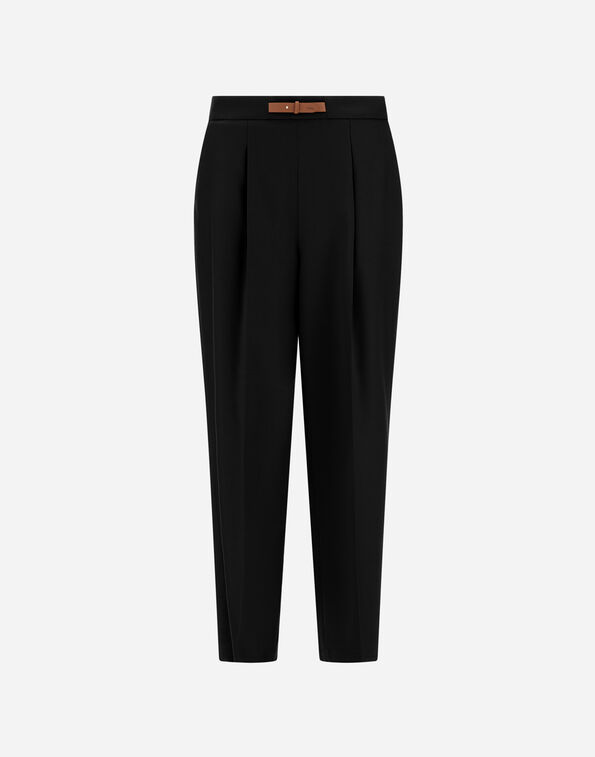 Herno TROUSERS IN FLUID WOOL Black PT0004DNW334539300