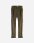 Herno TROUSERS IN STRETCH COTTON VELVET Olive Green PT000138U13268S7780