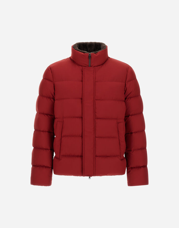 Herno BOMBER JACKET IN ARENDELLE AND LIGHT FAUX FUR Bordeaux PI001019U12414Z6705