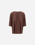 Herno RESORT T-SHIRT IN PLEATED JERSEY Dark Chocolate JG00056DR521098810