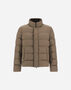 Herno BOMBER JACKET IN ARENDELLE AND FAUX FUR Dark Taupe PI001019U12414Z2700