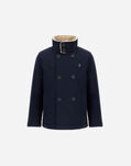 Herno PEA COAT IN KEYSTONE AND TEDDY FABRIC Navy Blue PE000002B12343Z9200