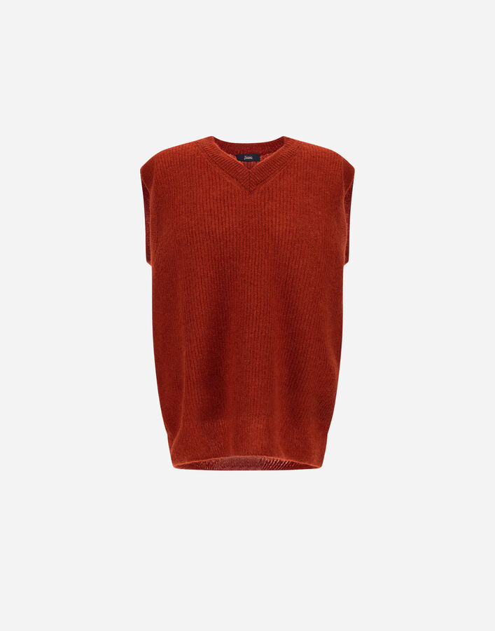 Herno COB STITCH ALPACA WOOL VEST Orange MV000008U703125510