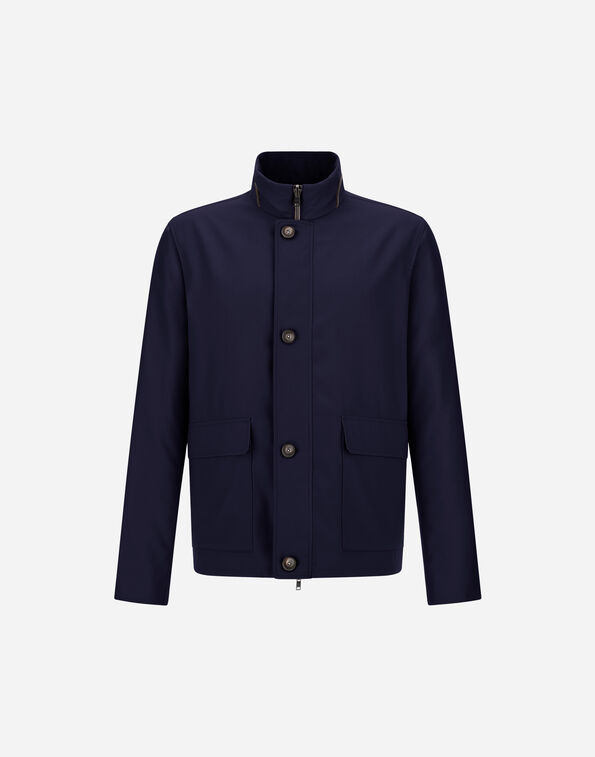 Herno JACKET IN LUCENT CASHMERE SILK AND CHANGING NYLON Navy Blue GI000594U381279200